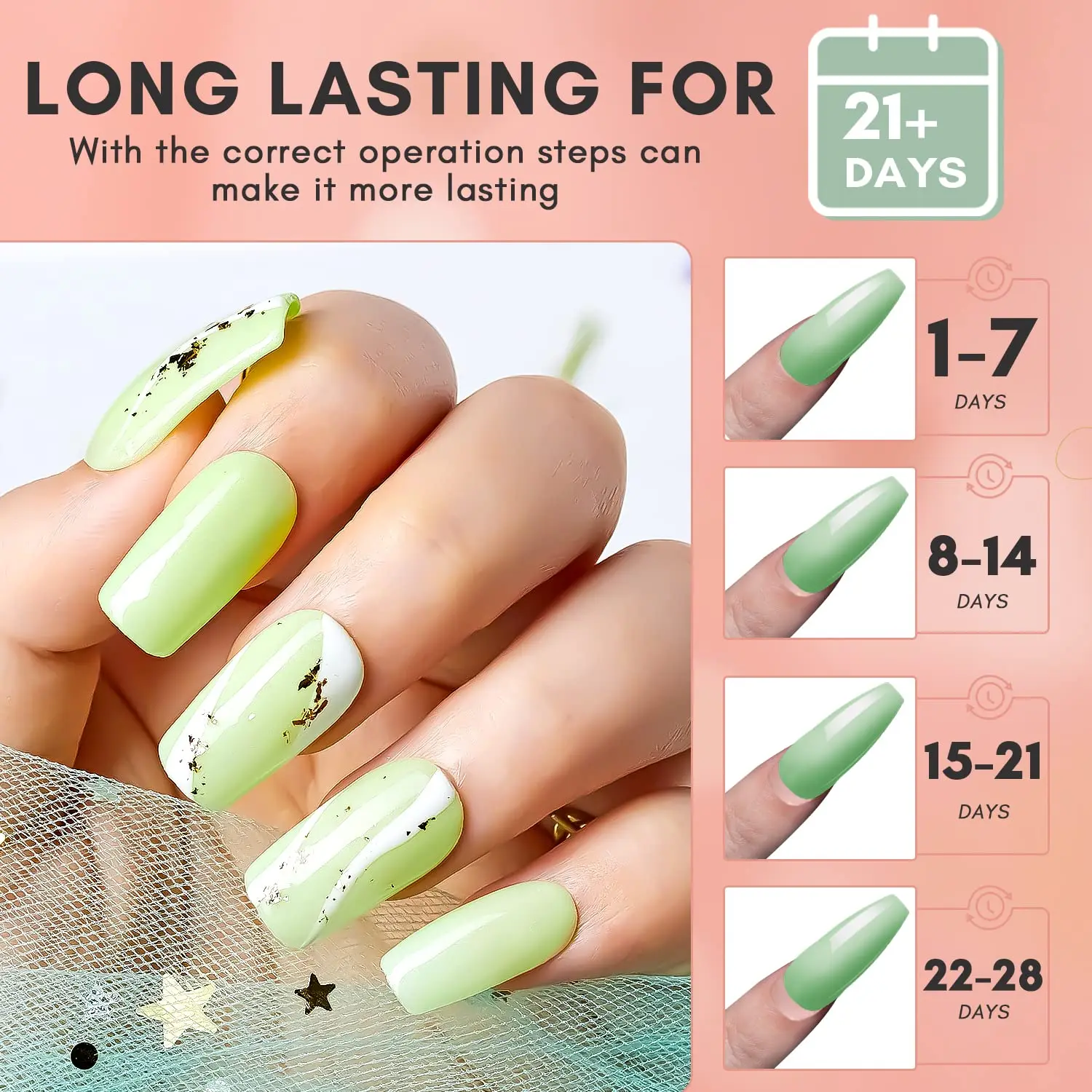Makartt Nail Glue Gel and Top Coat 3 in 1 Gel Glue Nails Base No-Wipe Top Coat Glossy Shine Curing