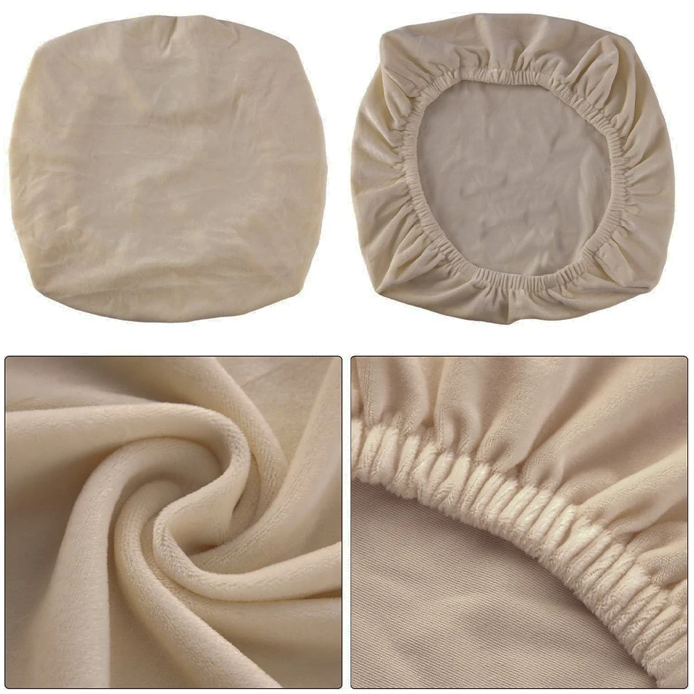 Super Soft Velvet Chair Seat Covers Plain Colors Elastic Dining Seat Covers Removable Spandex Furniture Protector for Restaurant 5