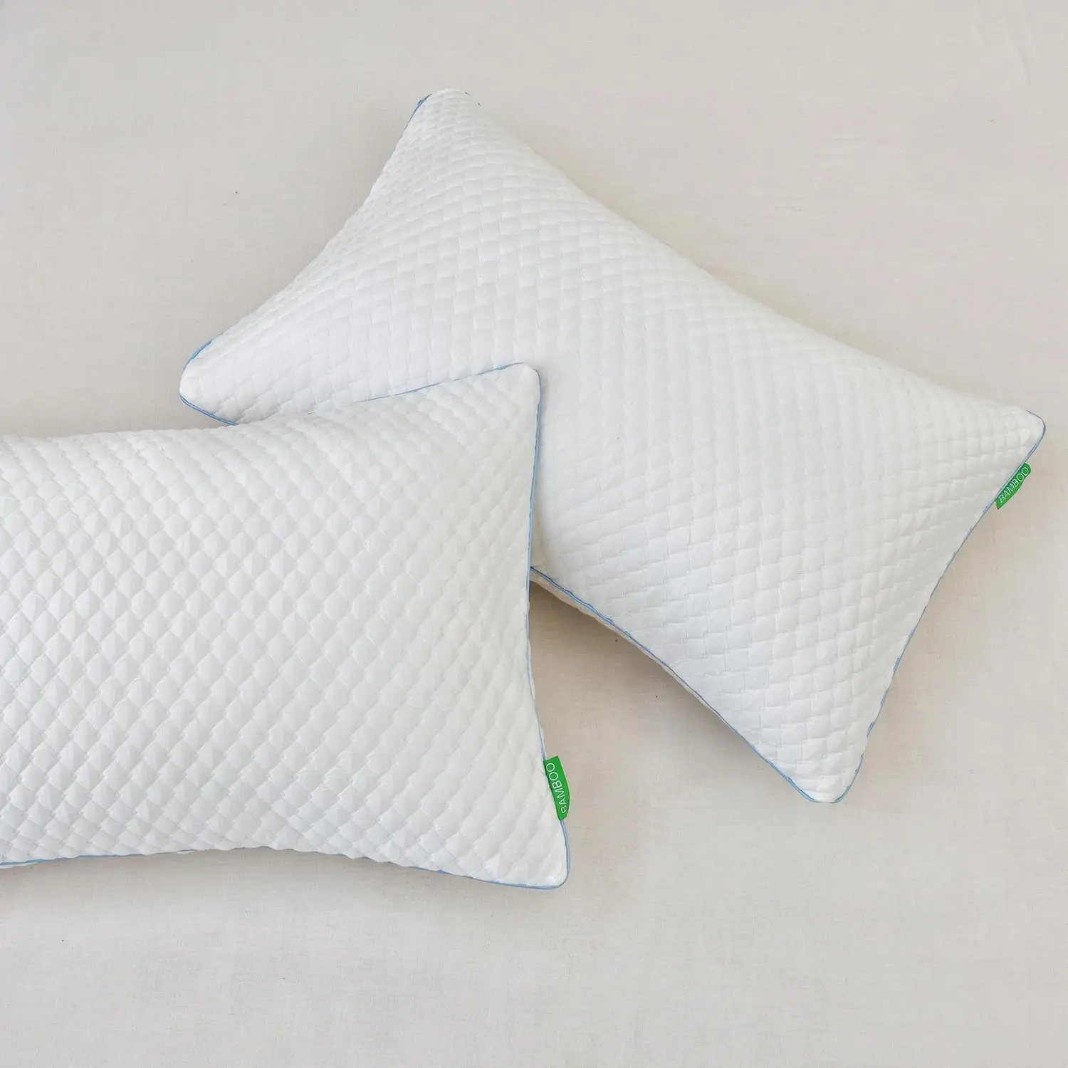 Shredded Memory Foam Pillows for Sleeping 2 Pack - Cooling Bed Pillows Standard Size Set of 2 - Firm Pillow for Side 6