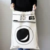 Cotton and Linen Laundry Bag Large Clothes Toys Storage Bag Printing Fabric Drawstring Duffle Bag Dirty Organizer Washing Bags 1