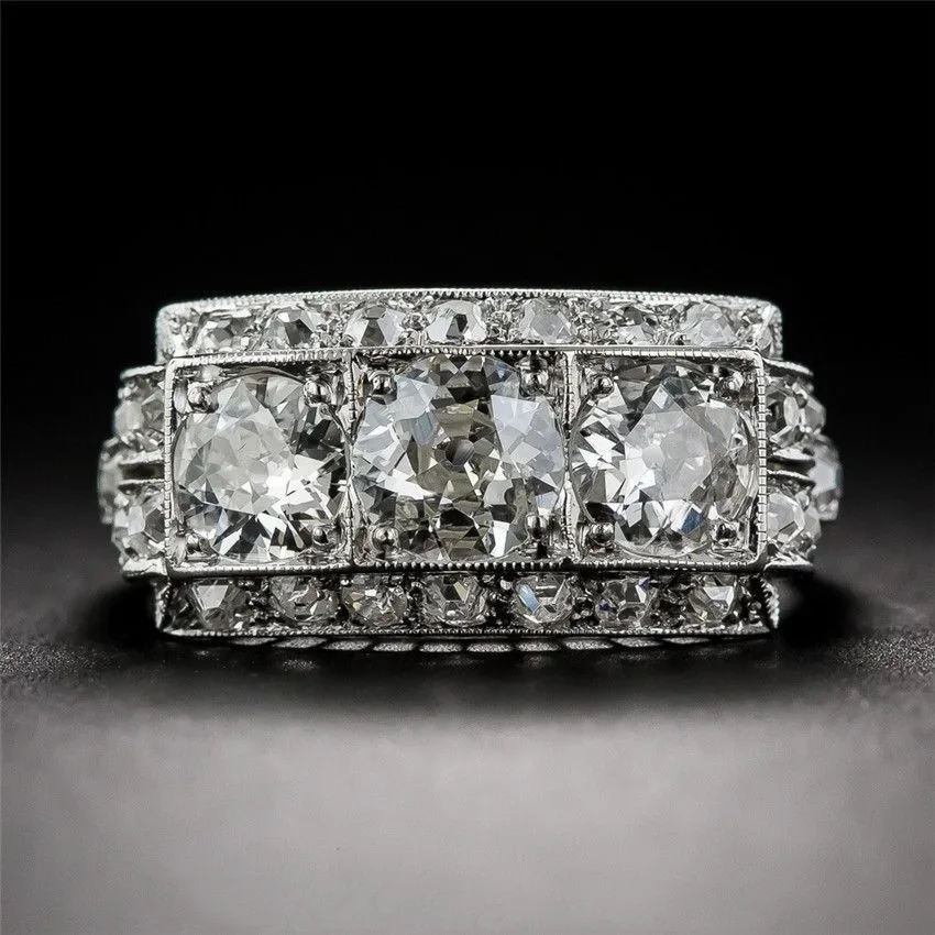 Silver Ring Silver Rings 2 Carat White Diamond Ring Silver S925 Sterling Bague Bizuteria for Women Anillos Silver 925 Jewelry Fine 2 Carat Ring for Women