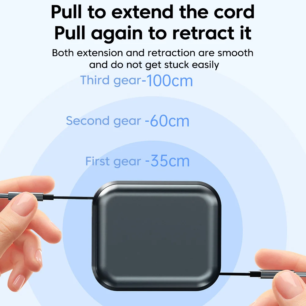 1M Retractable 240W Fast Charging USB-C to USB-C Cable with Data Transfer Capability