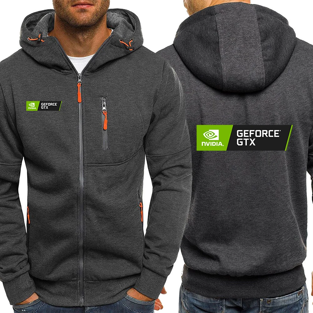 Cotton Drawstring Hoodie Zipper Cardigan Sweatshirt for Men