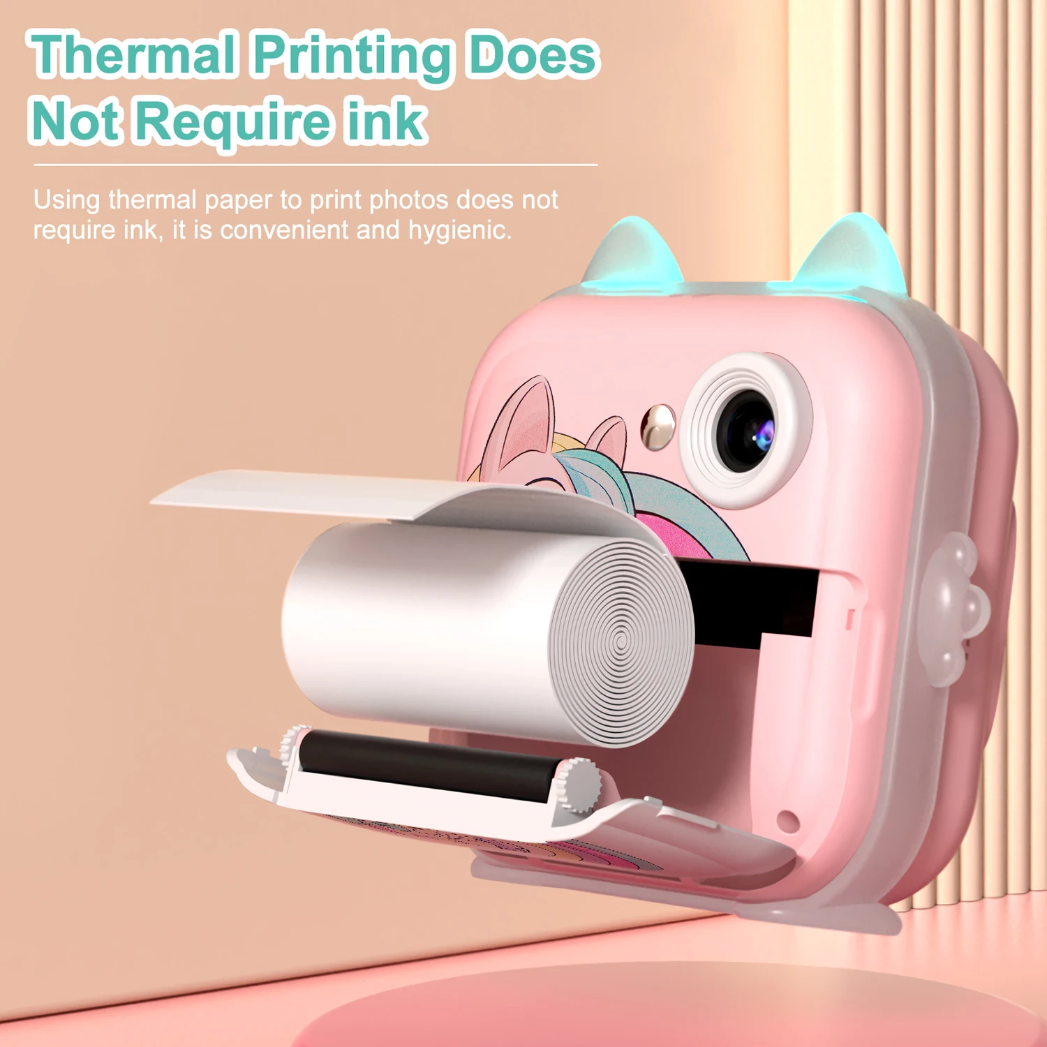Kids Camera Instant Print Photo Video Recording 32g Hd Digital Camera Thermal Printing Christmas Birthday Gifts For Children, Alina Gadgets