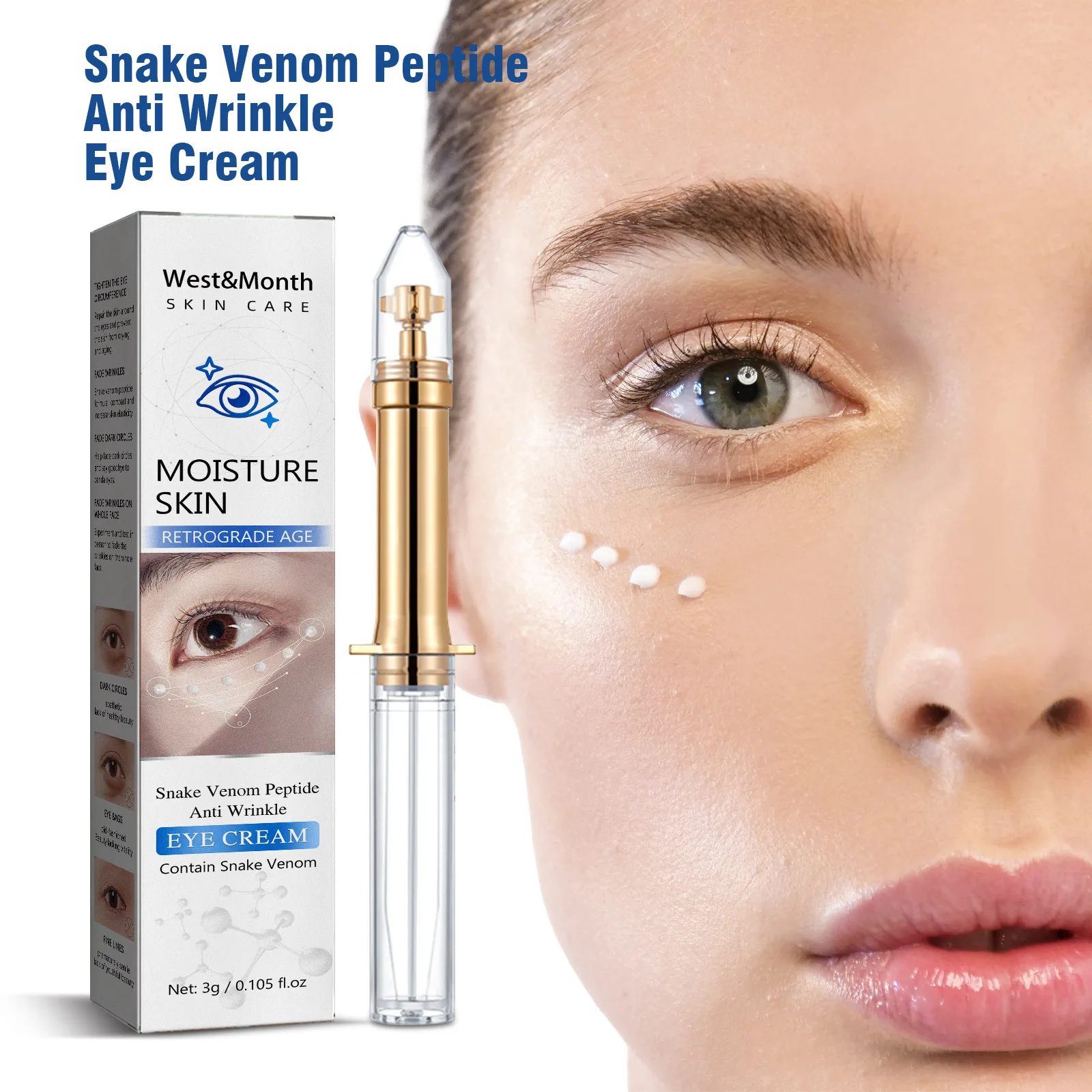 Snake Venom Peptide Eye Gel Anti Wrinkle Anti Puffiness Remove Eye Bags