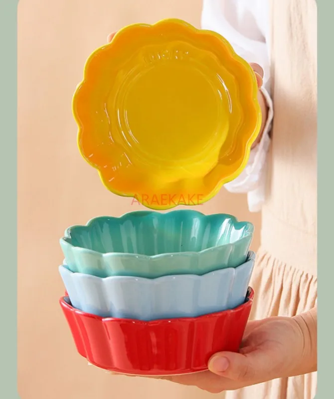 Air fryer special baking bowl, oven, high-temperature resistant steamed egg bowl, ceramic fruit salad plate