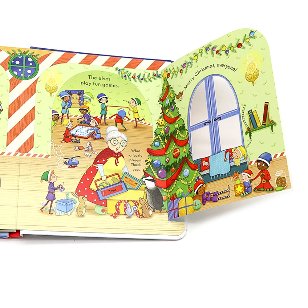 Christmas Kids Usborne Peep Inside English Picture Flip Book Montessori  Children Early Education Activity Book Bedtime Reading 5