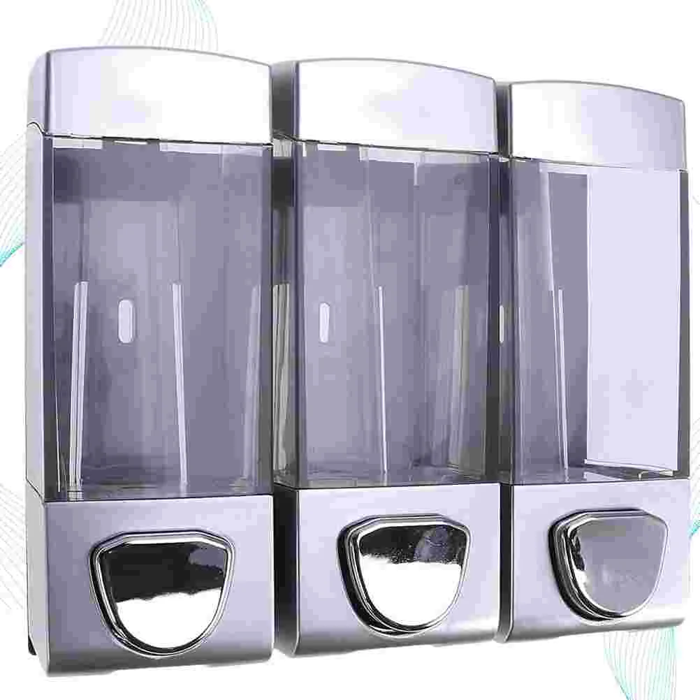

Wall-mounted Soap Gel Dispenser Hair Conditioner Pump Three Outlets Bottle Simple Shampoo Holder for Hotel Bathroom Shower