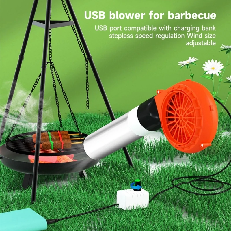 16FB 바베큐 팬 PWM 송풍기 12x3.2cm 5V 1A 요리용 대형 공기 흐름 USB 전원 팬