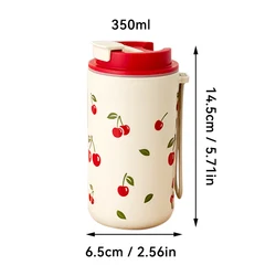 WORTHBUY Travel - Ready Leak - Proof Coffee Mug with Nylon Handle - Durable Hot & Cold Beverage Cup - 301 - 400ml (B Style)