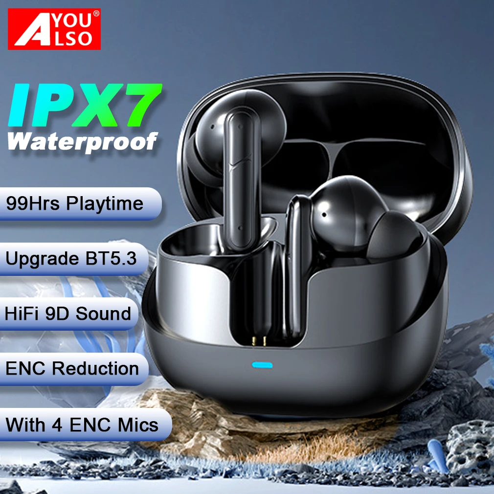 

ANC Wireless Earphone Air 2 Buds Pods Bluetooth 5.3 Active Noise Cancelling 4-mics ENC Sports Gaming Headphone HiFi TWS Earbuds