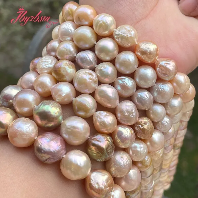 Natural Freshwater Pearl Keshi Edsion Nearround Multicolor Stone Beads For DIY Necklace Bracelet Jewelry Making 15