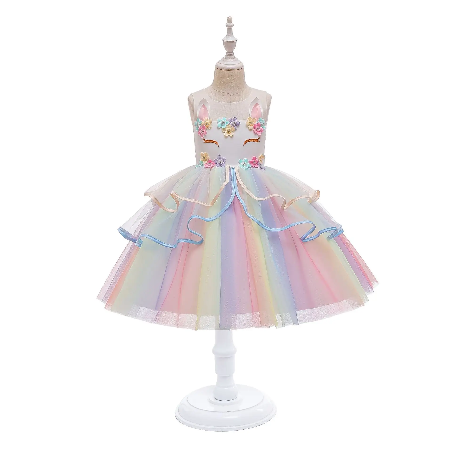 

Unicorn Girls Dress Fluffy Princess Dress Summer Performance Costume Costumes Big Children's Skirt Vestidos Dresses Vestido Robe