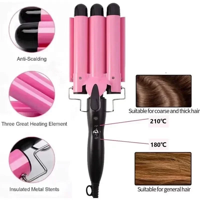 Hair Curler Hair Iron Professional Hair Curling Iron Ceramic Triple Barrel Hair-Curler Irons Hair Wave Waver Styling Tools Styler Wand for Woman