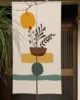 Geometric Plant Pattern Japanese Door Curtain Minimalist Noren Style Boho Bedroom Kitchen Partition Doorway Curtain Half-Curtain 2