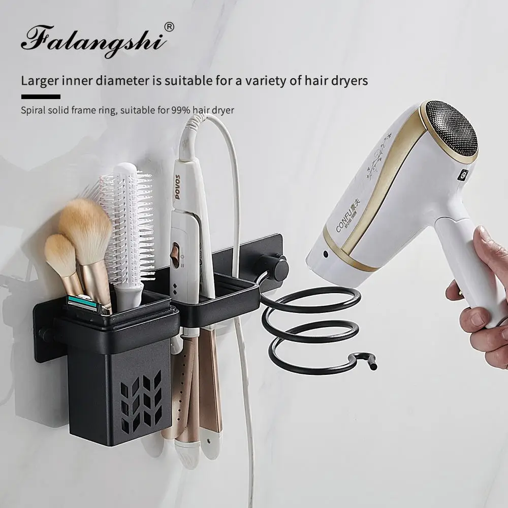 Hair Dryer Organizer Rack Bathroom Hairdryer And Straightener Holder Wall Mounted Shelves Accessories Blower Shelves WB8022 4