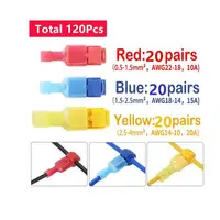 120 Pieces/Box Quick Cable Connectors Snap-Lock Wire Terminals Crimp T-Type Connector Wire Connector Combo Kit - Image 5