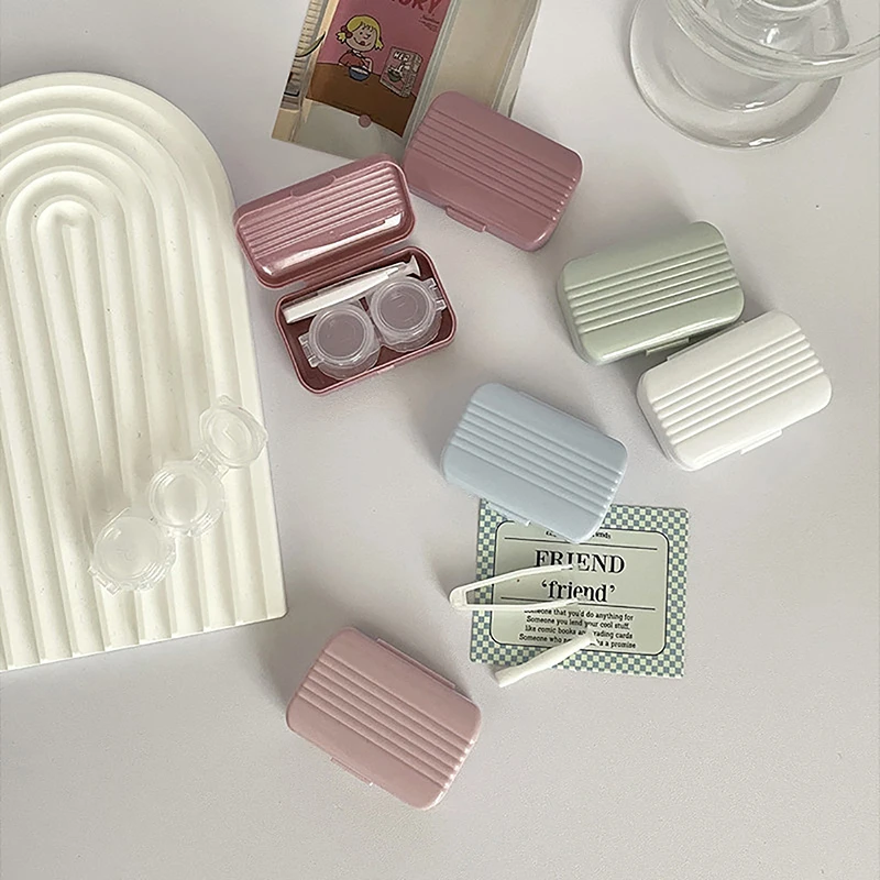Tragbare Kontaktlinsenbox in Bonbonfarben für Mädchen, minimalistisches Kontaktlinsenbehälter-Set, Aufbewahrungsbehälter für Kontaktlinsen – Detail 3