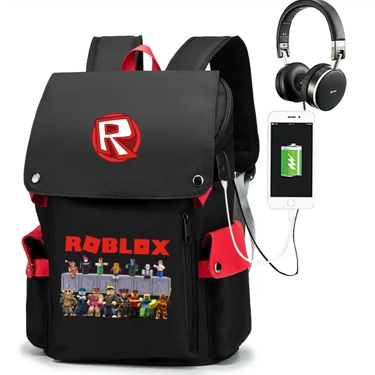 

ROBLOX Network New Trendy Personality Backpack Backpack Virtual World Male and Female Junior High School Student Schoolbag