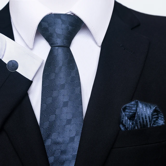 Silk Festive Tie Pocket Square Cufflink Set for Stylish Men - Image 2