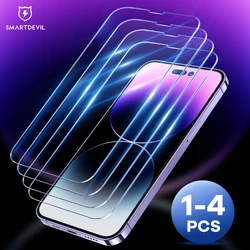 SmartSAF1-Protecteur d'Écran pour iPhone 14 Pro Max, 13, 12, 11 Mini, Verre Guatemala X XS Poly HD, Avant 9H, Facile à Installer, 2, 4 Pièces