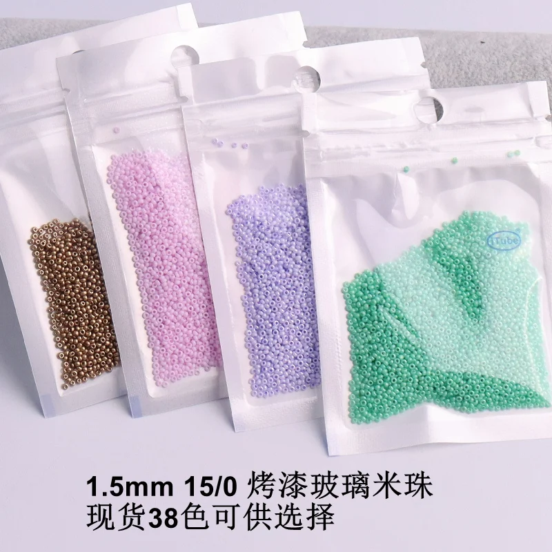 Description Picture 5 of item1440pcs 15/0 1.5mm Solid Colors Glass Seed Beads With Spacer Czech Beads Diy Jewelry Making Fitting Garment Sewing Accessories