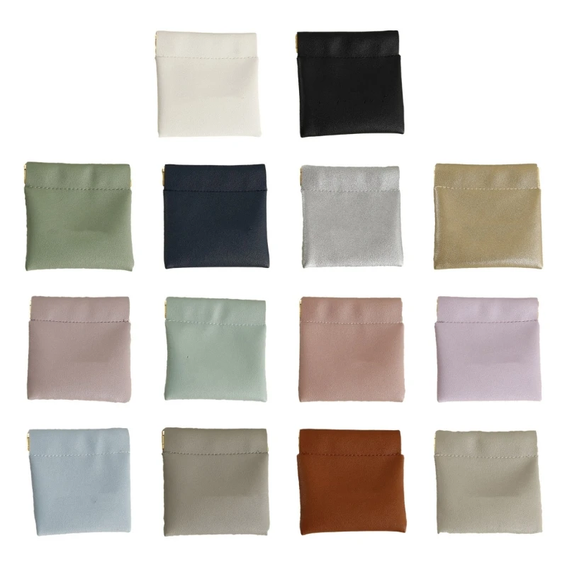 

Y4QE Versatile Jewelry Case Portable Storage Bag for Necklaces/Earrings/Rings/Bracelet Soft PU Leather Jewellery Pouches