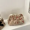 Soft Corduroy Cherry Make Up Bags for Mom Mommy Bag Baby Diaper Nappy Organizer Bowknot Women Evening Cluth Purse Maternity Bag 3