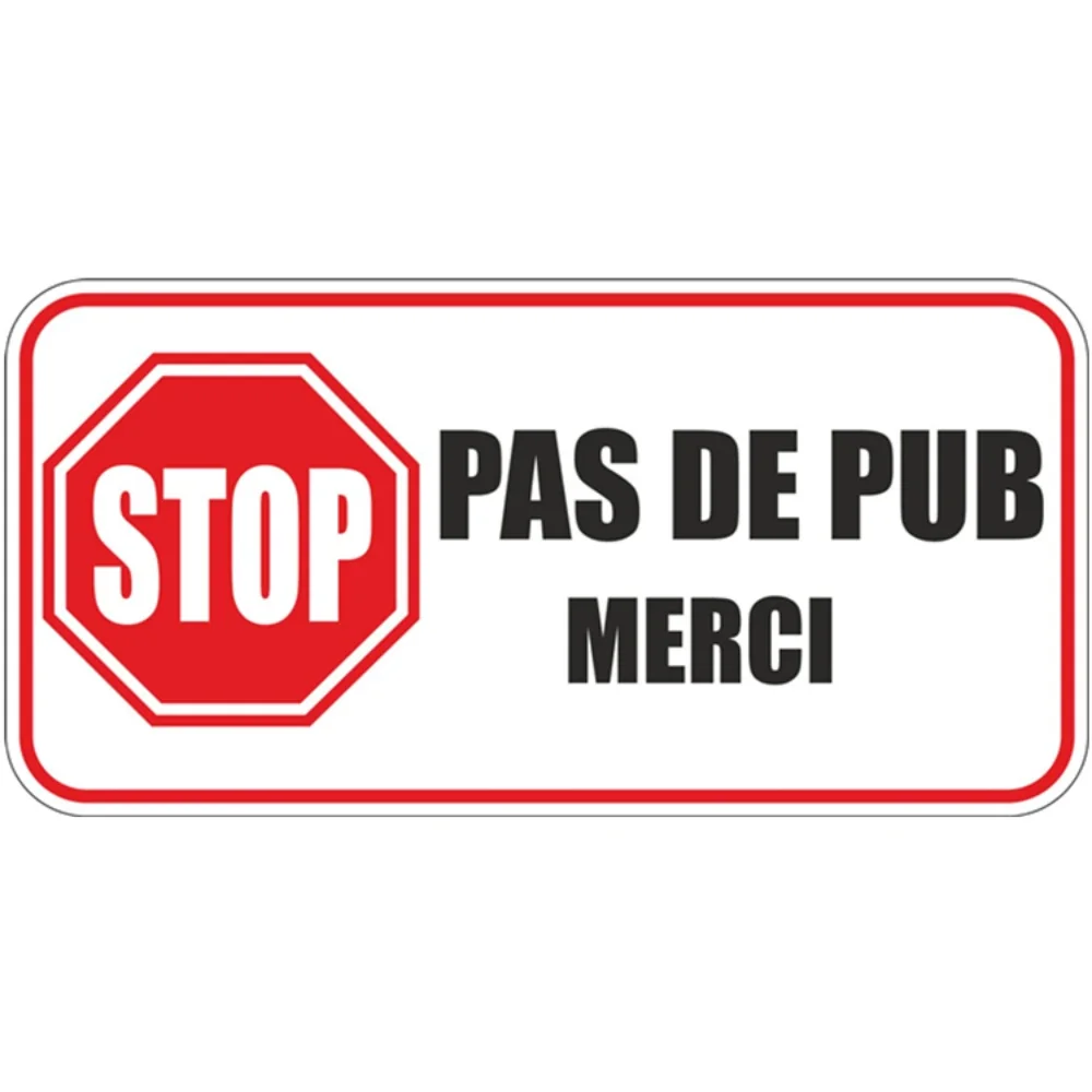 RuleMylife Stop Pus De Pub Merci In adesivi per auto francesi decalcomania Anime accessori per auto carini decorazione Pegatinas Para Coche