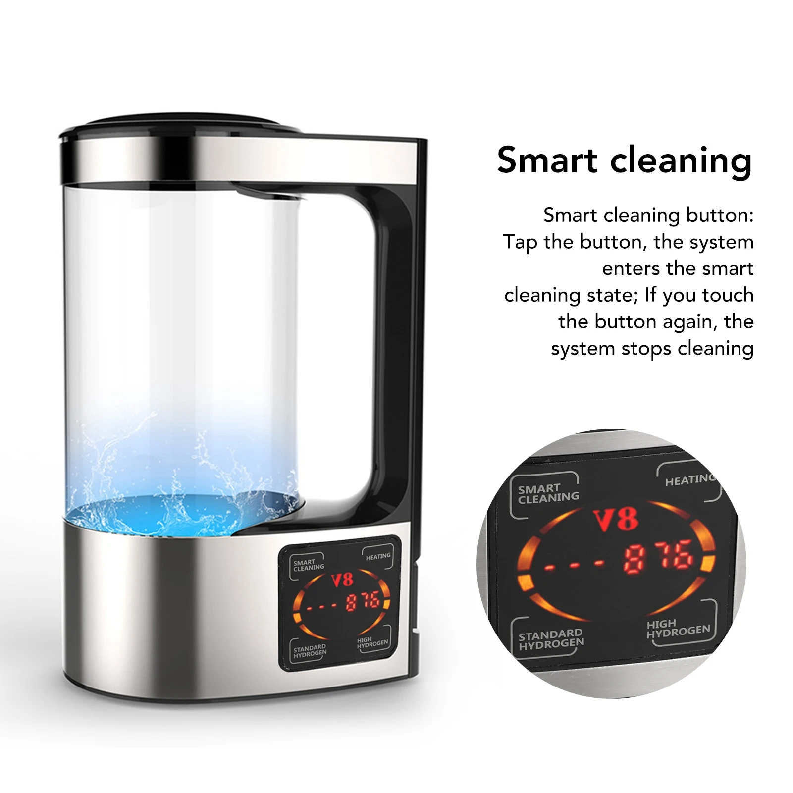 Hydrogen Water Generator 2L Hydrogen Rich Water Machine 220W SPE PEM Technolog Constant Temperature Heating Hydrogen Generator Water Kettle 110-220V