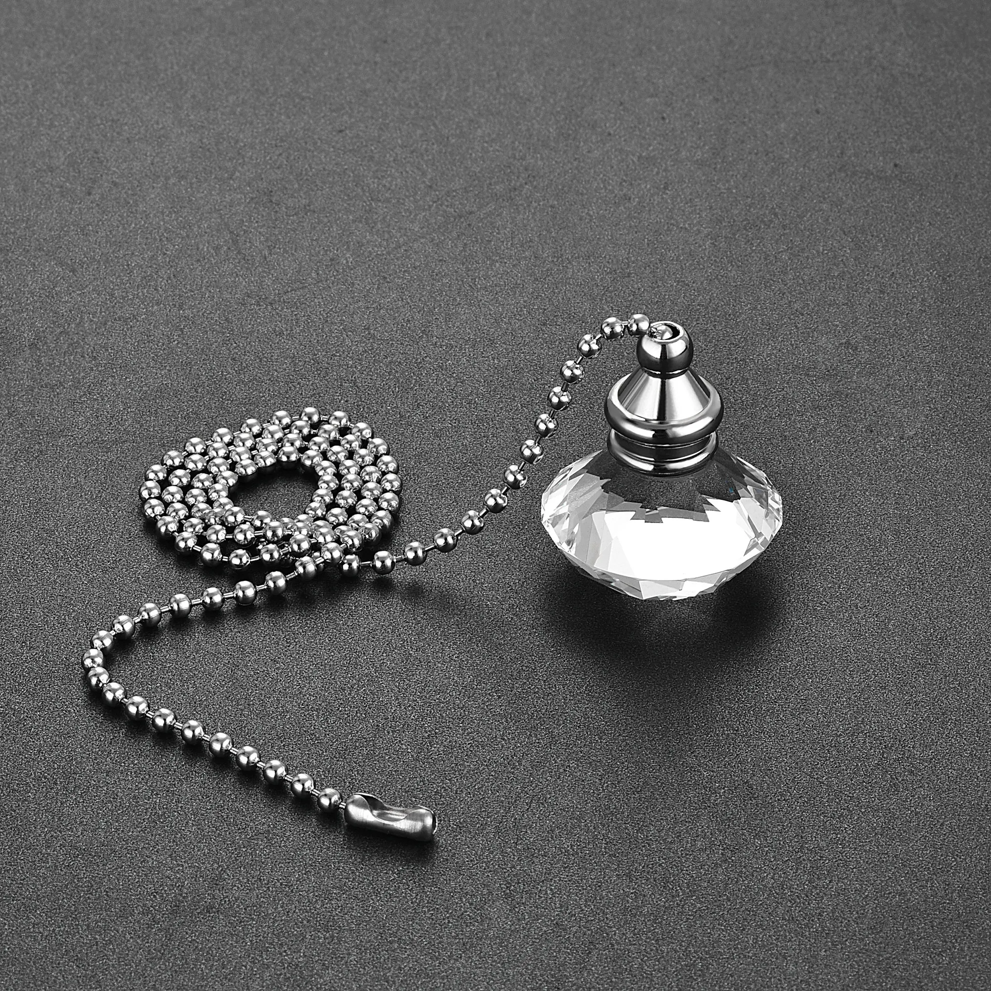 1/2Pcs 20Inch Ceiling Fan Pull Chain Decorative Crystal Fan Pull Chain Ornament Extension 3mm Diameter Beaded Diamond Pendant
