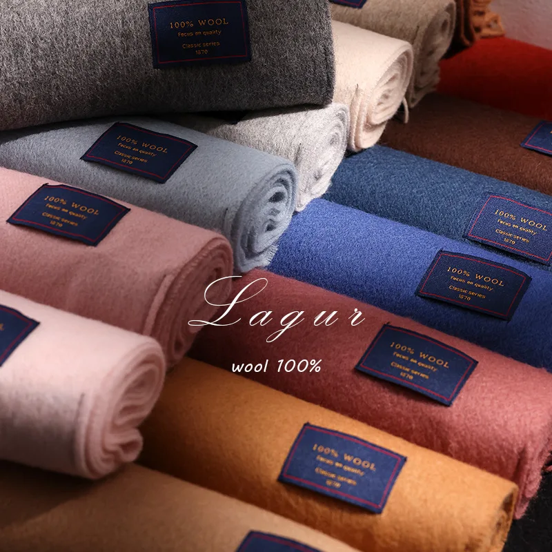 Premium Lamb Wool Version Australian Merino Wool Scarf Solid Color Winter Couple Fashion Trend Warm Autumn and Winter