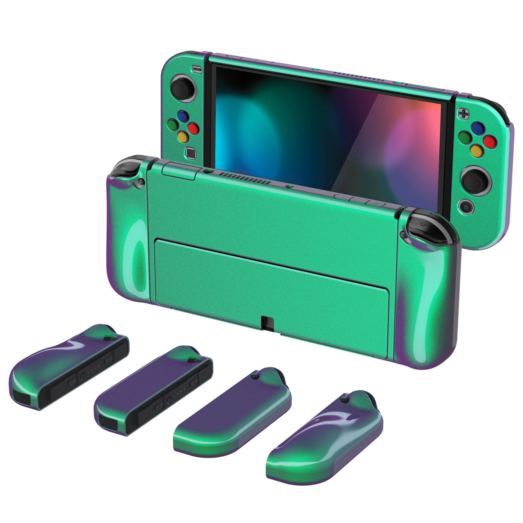 eXtremeRate PlayVital Coque de Protection pour Nintendo Switch Console Coque  Grip Protection Manette pour Switch Joycon Housse de Protection pour Switch(Bleu  Violet Dégradé) : : Jeux vidéo