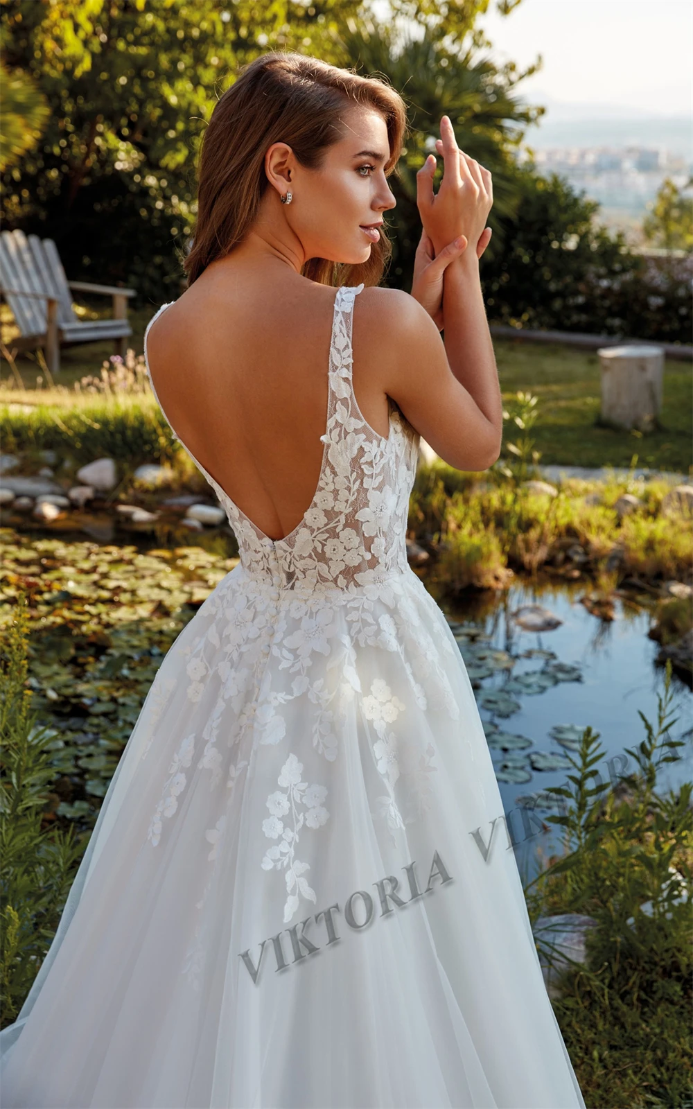 VIKTORIA-vestidos De novia elegantes con espalda descubierta para