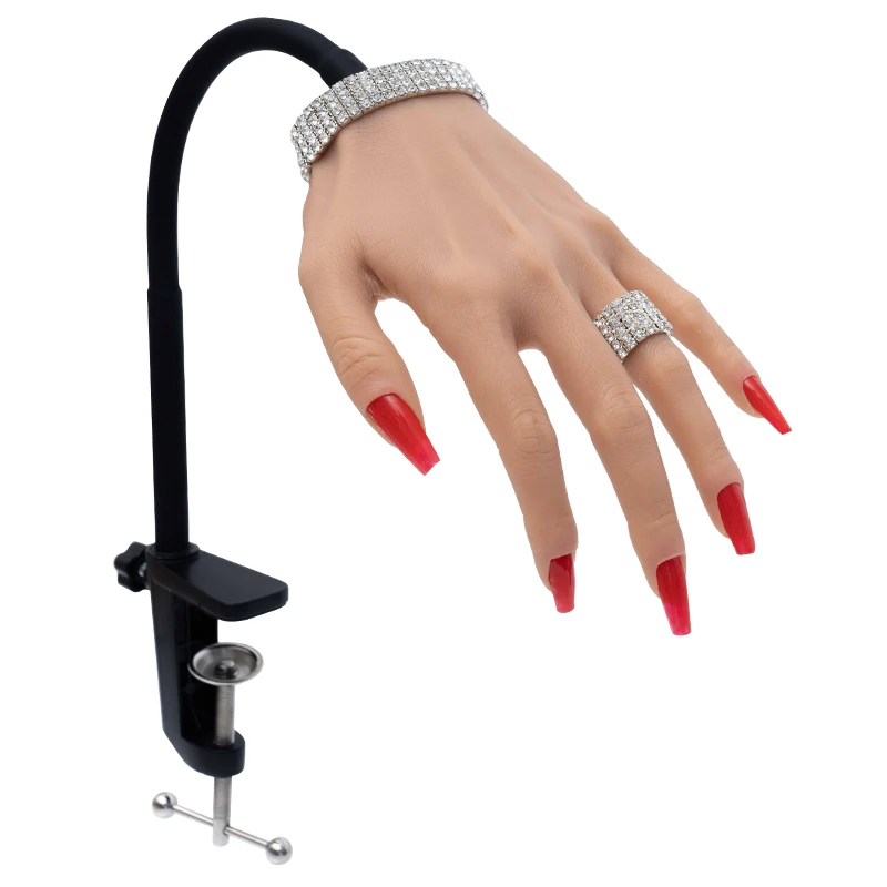 

Veikmv Nail Training Practice Hand For Acrylic Nails Silicone Fake Hands To Nail Practice Hand Model Filming Props