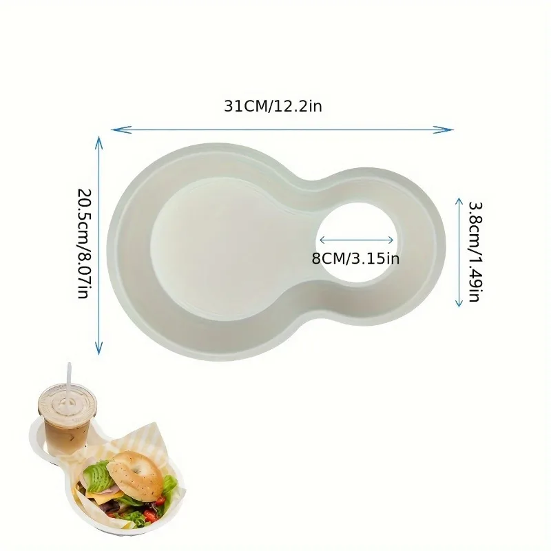 50/60pcs Disposable Food Containers Hot Dog Tray with Dual Compartment and Beverage Cup Holder-Eco-Friendly Paper Cutlery Sets