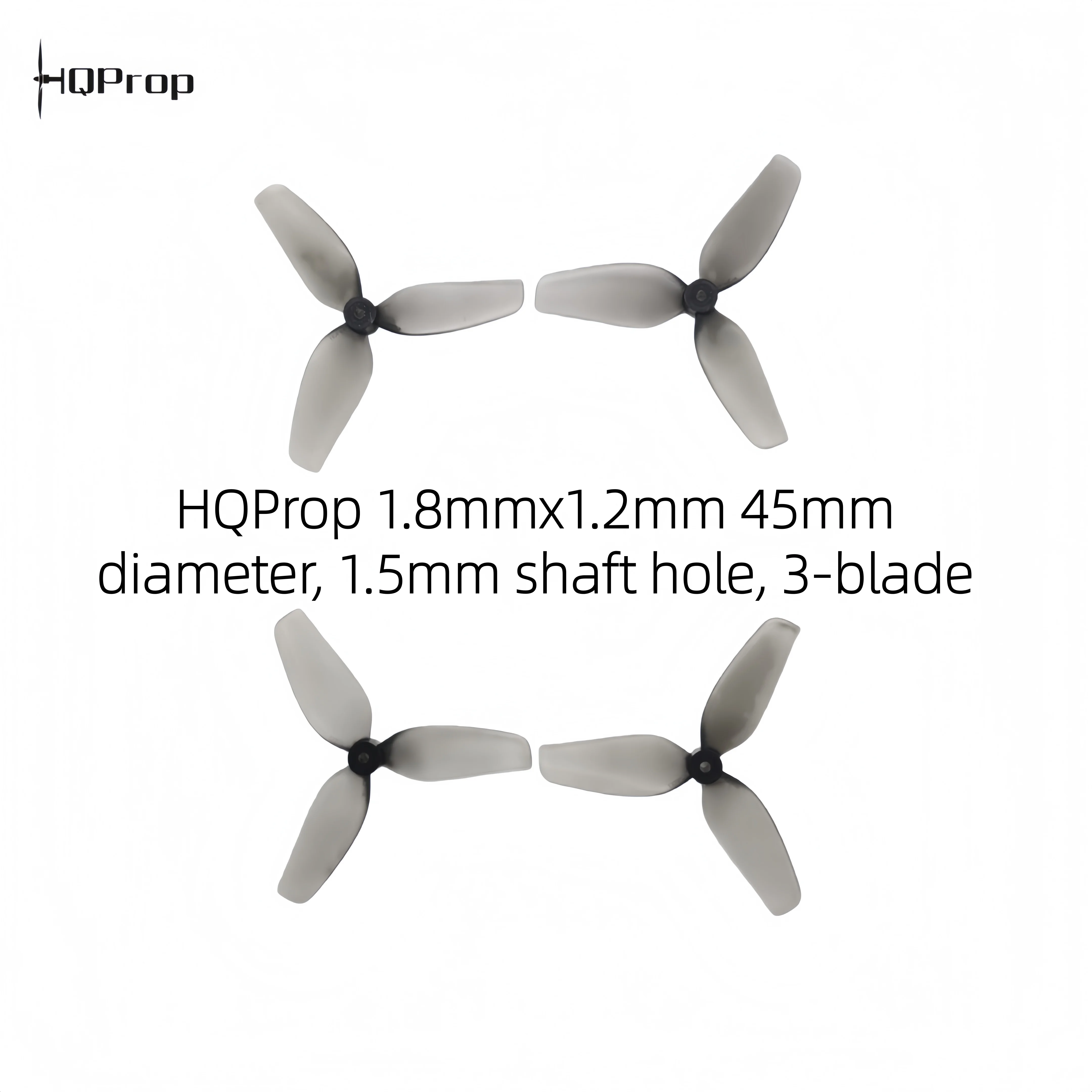 HQProp 1.8x1.2x3 45mm 3-lames PC Hélices FPV Micro (8pcs) - Blanc