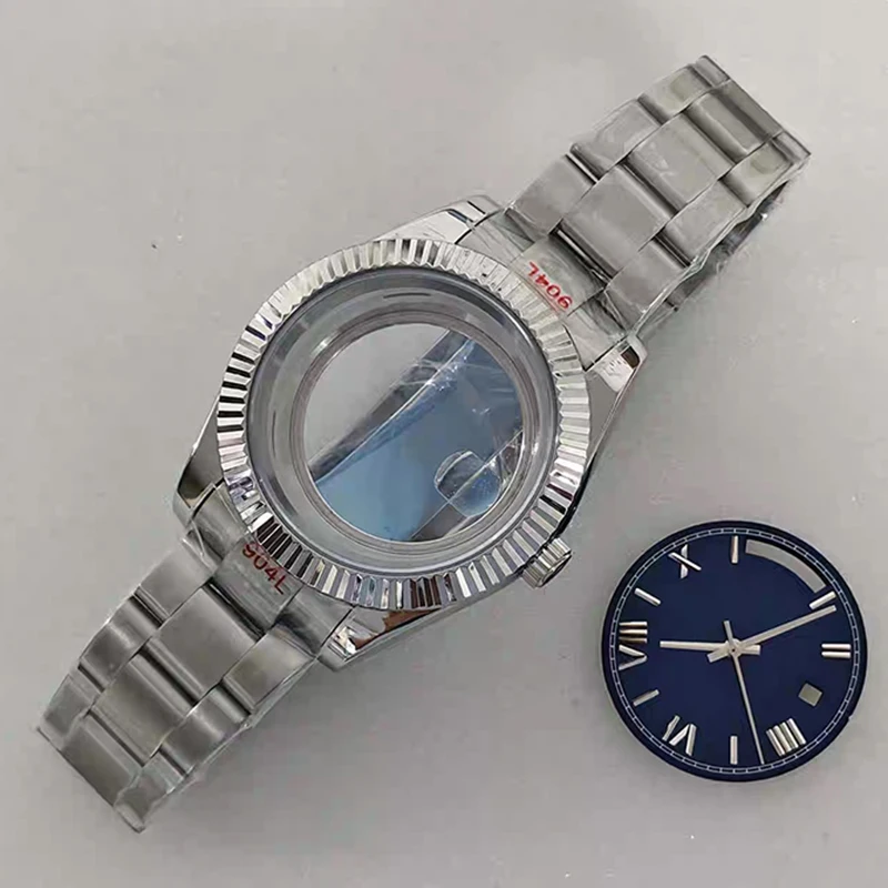 316L Edelstahl 41 mm Silber klassisches Uhrengehäuse + Oyster-Armband + Zifferblatt + Zeiger 28,5 mm Zifferblatt wasserdichte Passform 8285 Uhrwerk – Detail 4