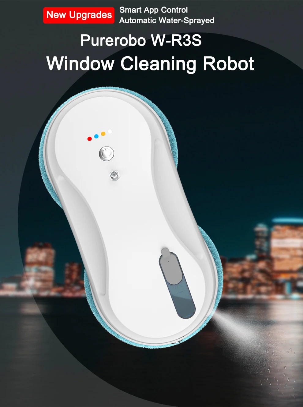 Description Picture 2 of itemPurerobo W-R3S Robot Vacuum Cleaner Electric Window Cleaning Robot APP&Remote Control Smart Automatic Water Spray Anti-falling