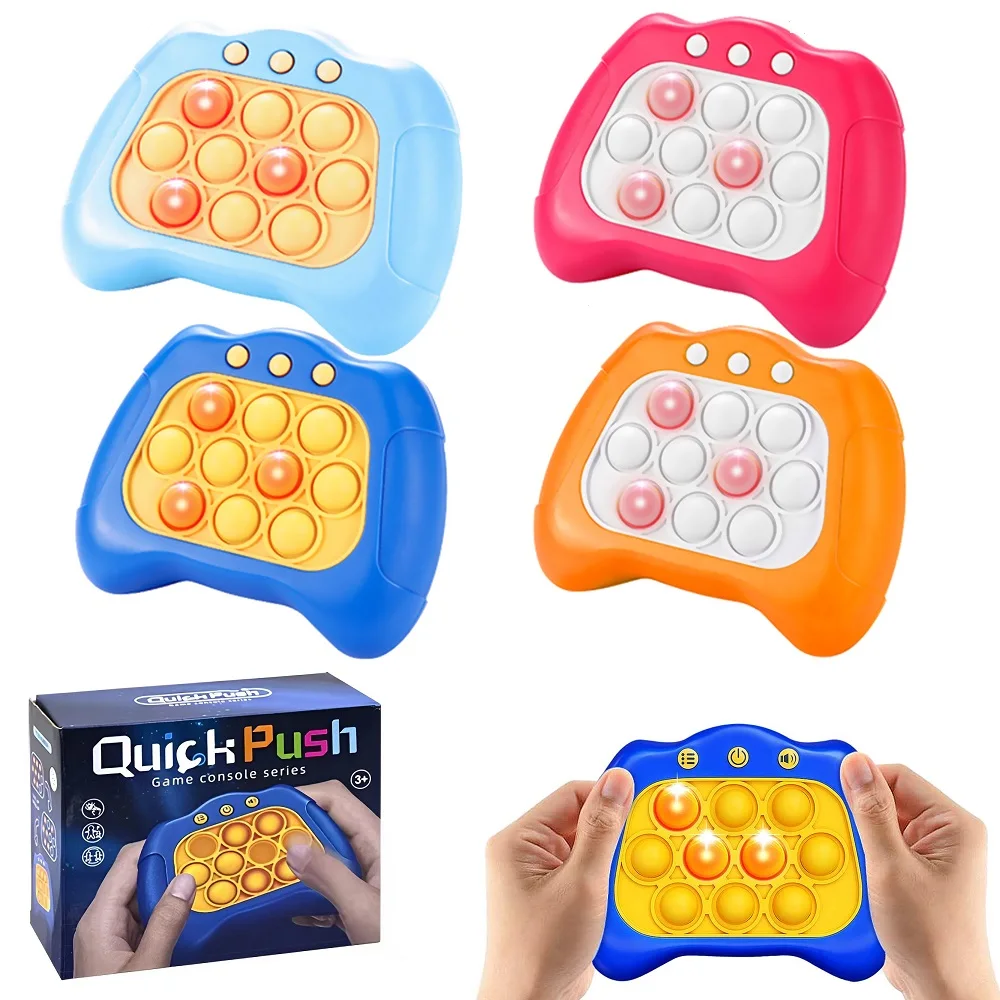 Electronic Pop Light Up Quick Push Bubbles Game Console Toy Fast
