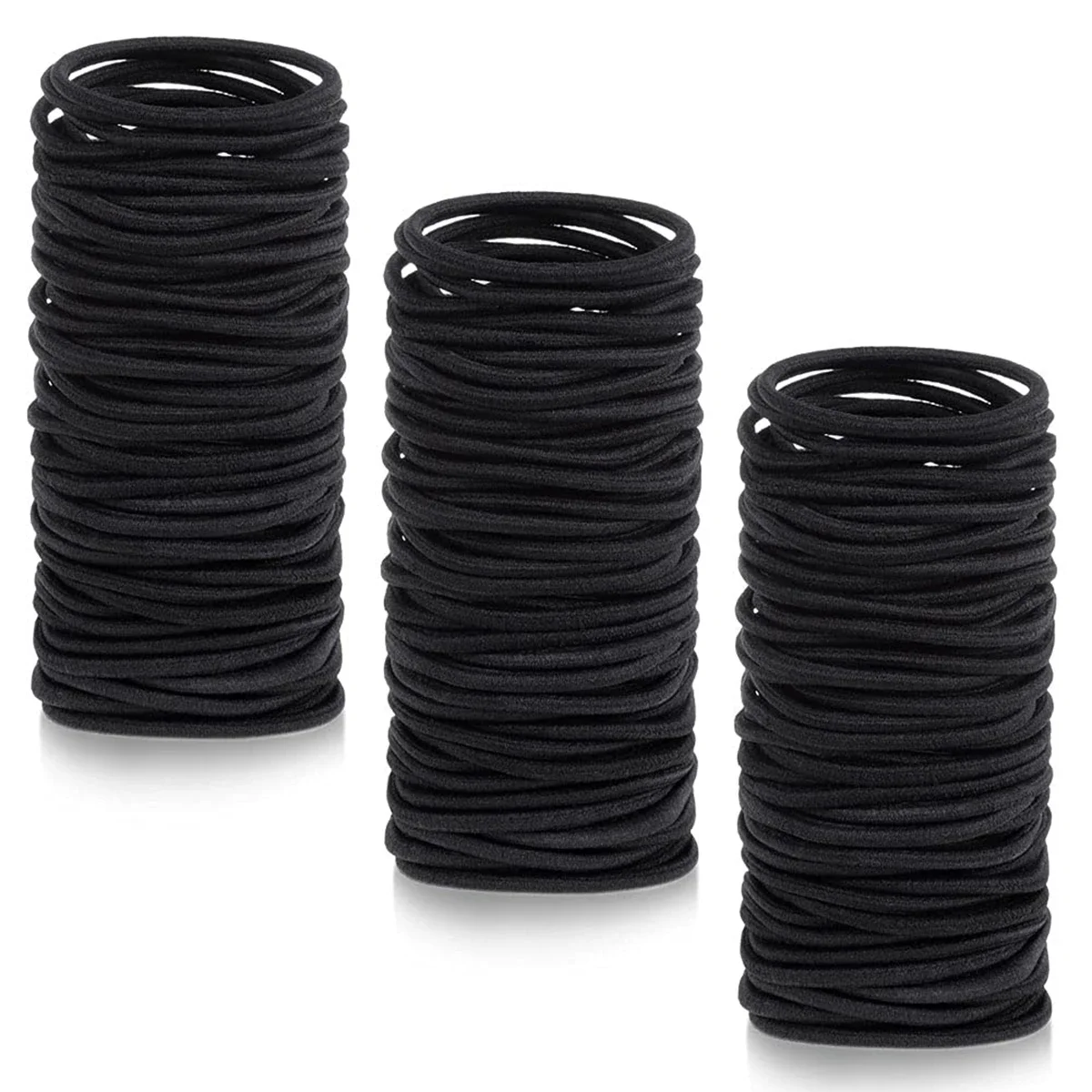 Black small elastic hair ties set