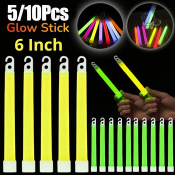 5/10pcs Glow Light Sticks Waterproof Concert Party Light Stick with Hook Camping Hiking Walking SOS Gear Survival Kits 2