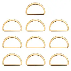 Silver & Gold D-Shaped Metal Buckle Set - 10-Piece DIY Accessory for Shoes, Bags, and Backpacks (Gold 10pcs)