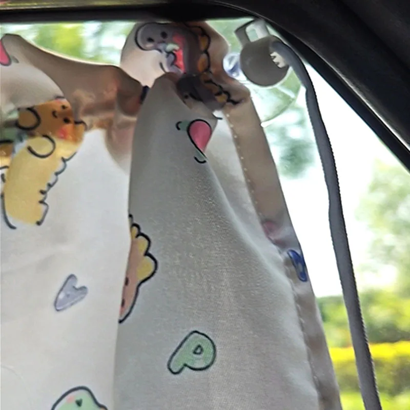 2pcs Baby Car Suction Cup Curtain Window Sunshade Cover Cute Universal Side Window Sunshade UV Protection for Kid Baby Children