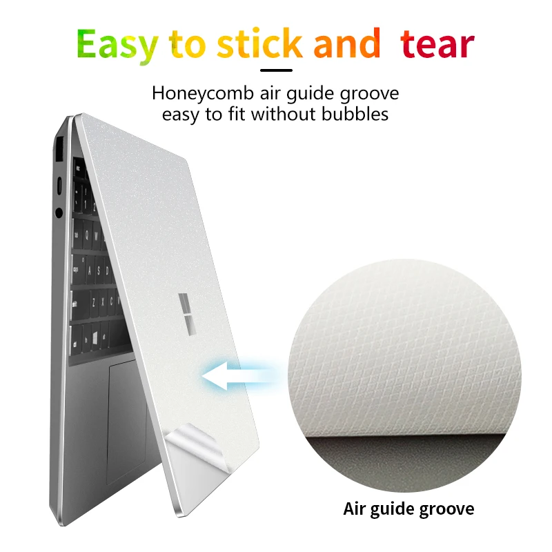 Vinyl Film Sticker Laptop Sticker Full Protective Skins for Surface go2 3 Laptop 3 /4/5 13.5 15 inch Vinyl Sticker for Book 2 13.5 15 solid color Simplicity