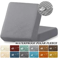 Waterproof Sofa Seat Cushion Cover Jacquard Polar Fleece Sofa Covers Elastic Removable Couch Cover Pets Kids Furniture Protector 1