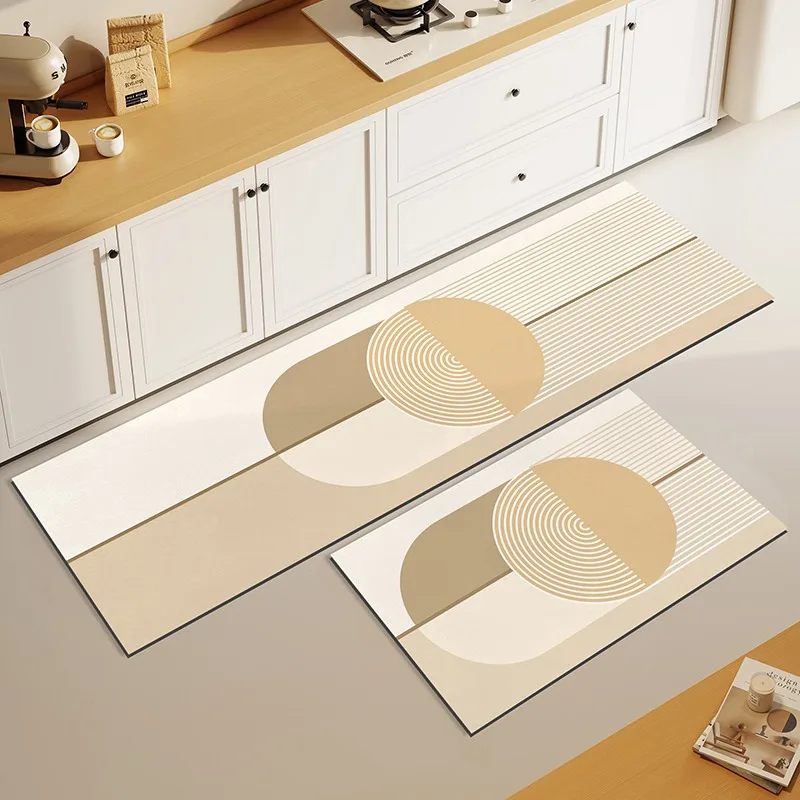 Alfombra de cocina que absorbe el agua, antideslizante, alfombra de diatomeas, alfombras naranjas que absorben el aceite, alfombras para decoración del hogar, alfombras verdes, 주방 카펫