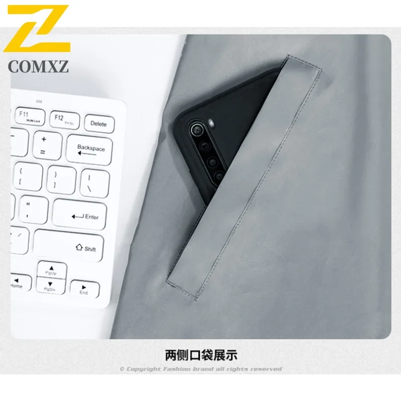 EIAO Men's Reflective Hooded Windbreaker Waterproof  Zip-Up Outdoor Coat for Hiking Camping Fishing Trendy Streetwear Jackets