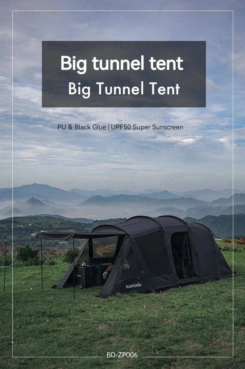 BLACK DOG Tunnel Tent - 5-8 Persons 