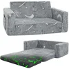 Kids Couch Toddler Chair Kids Sofa Extra Wide Glow in The Dark Baby Convertible Sofa ,Foldable Toddler Bed for Kids Girls Boys 1